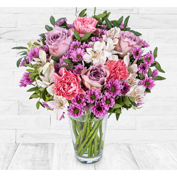 Pastel Pleasures – Free Delivery - Roses, Peruvian Lilies & Carnations – Birthday Flowers – Flower Delivery