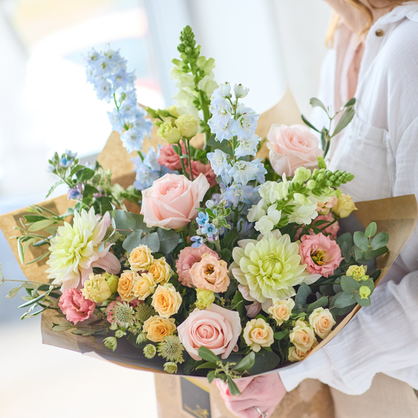 Summer hand-tied bouquet made with the finest flowers