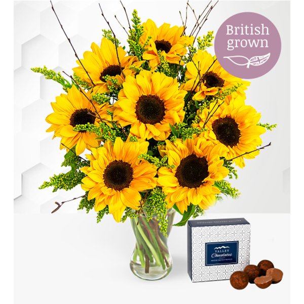 Sensational Sunflowers - Sunflower Delivery - Sunflower Bouquet - Sunflowers Delivered UK - Bunch of Sunflowers - Free Chocs
