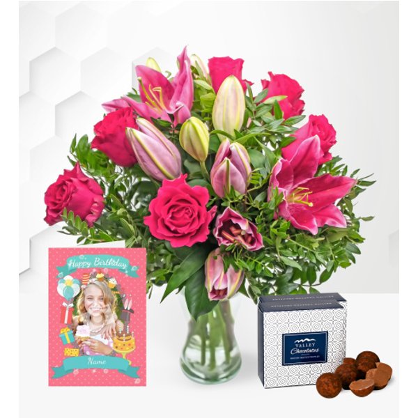 Rose & Lily with FREE Card - Free Chocs