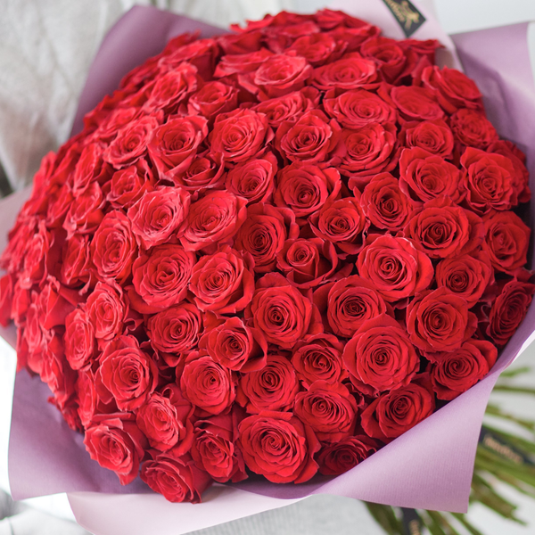 100 Large-headed Red Rose Grand Gesture