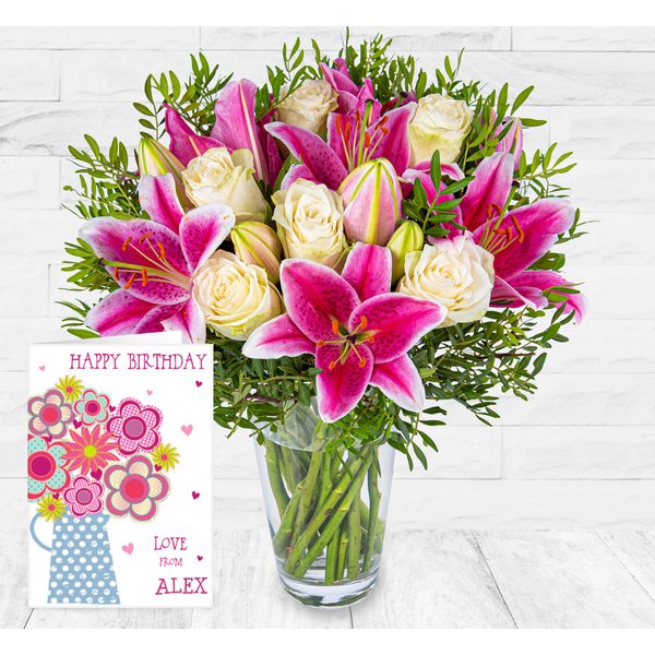 Classic Roses and Lilies & Card