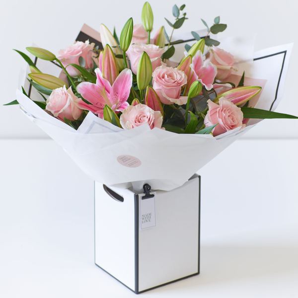 Beautifully Simple Luxury Pink Rose and Lily Bouquet