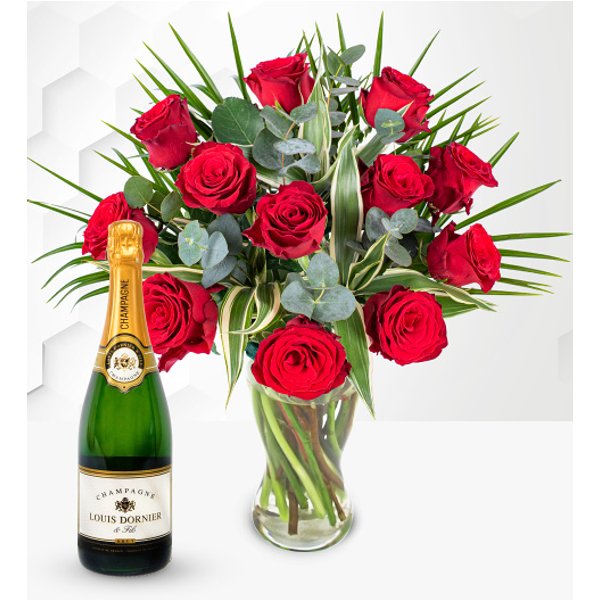 12 Red Roses & Champagne